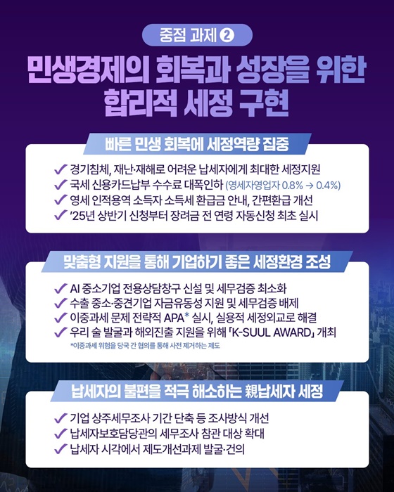 2025 전국 세무관서장 회의 국세행정 운영방안 발표
