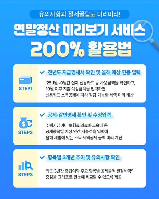 2025년 귀속 연말정산 미리보기 서비스 개통!